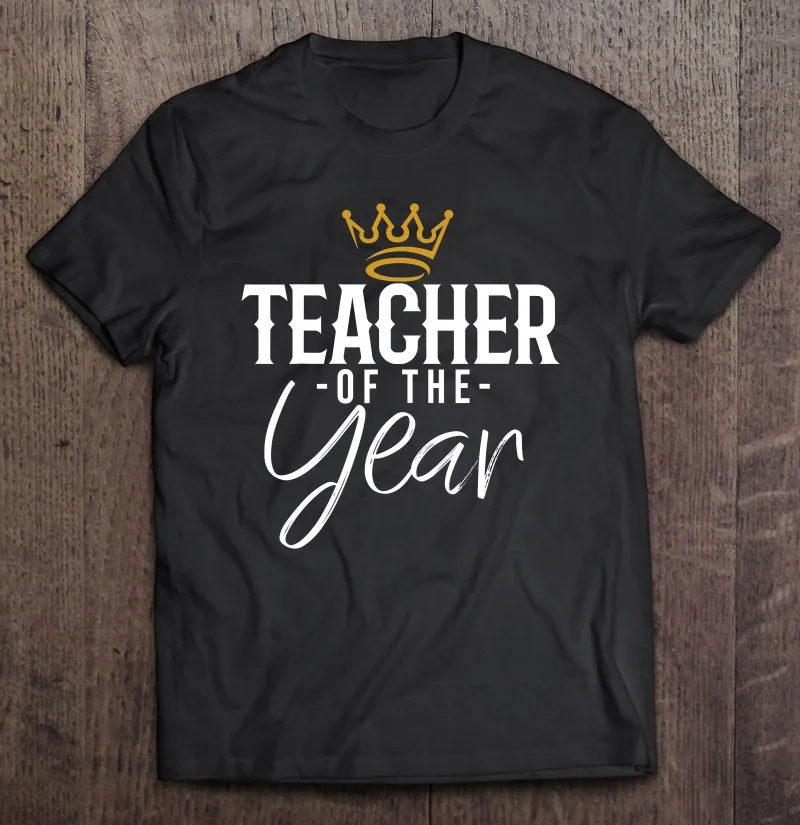 

Футболка с короной учителя года, подарок, футболка, эстетическая одежда, футболки для мужчин, мужские футболки оверсайз, женская футболка, М...