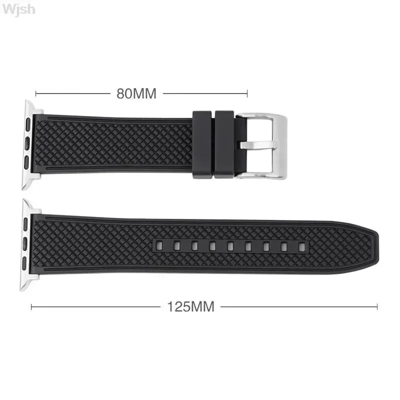 Ремешок силиконовый для Apple Watch band 44 мм 40 42 38 браслет смарт-часов apple watch 7 6 5 4 3 se