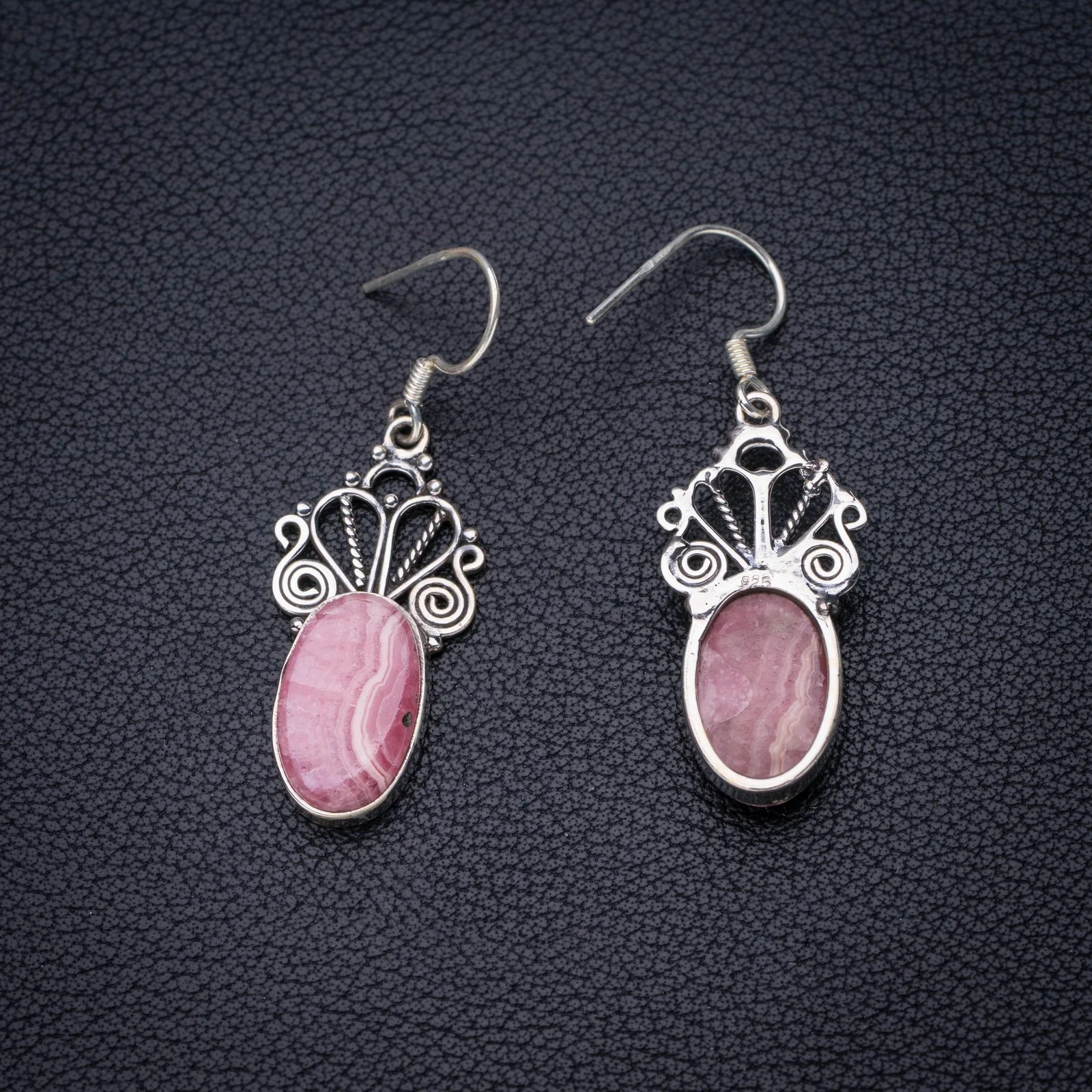

Серьги ручной работы из серебра с родохрозитом, 1,75 дюйма, E6580