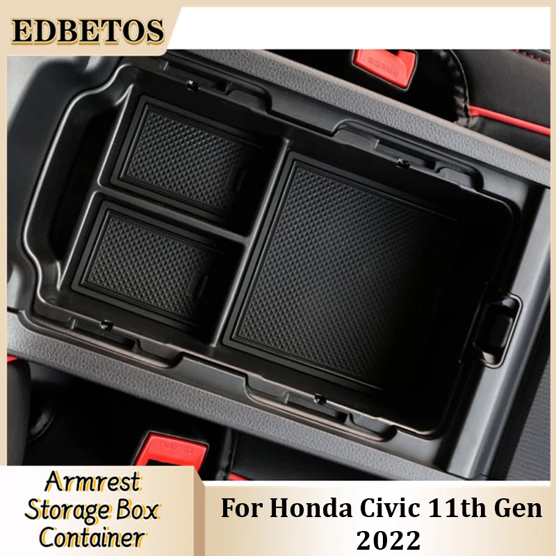 

For Honda Civic 11th Gen 2022 Center Console Organizer Armrest Hidden Storage Box Civic 11th Gen Car Accessory Armrest Box