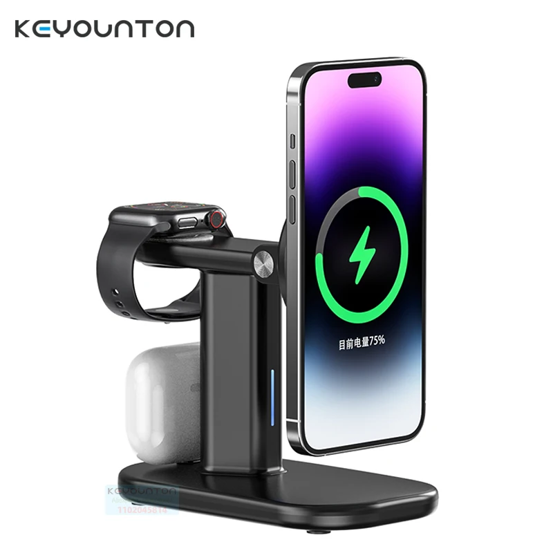 

3in1 Magnetic Wireless Charger Stand For iPhone 14 13 12 ProMax Mini Fast Charging Station For Airpods Pro Apple Watch 7 6 5 SE