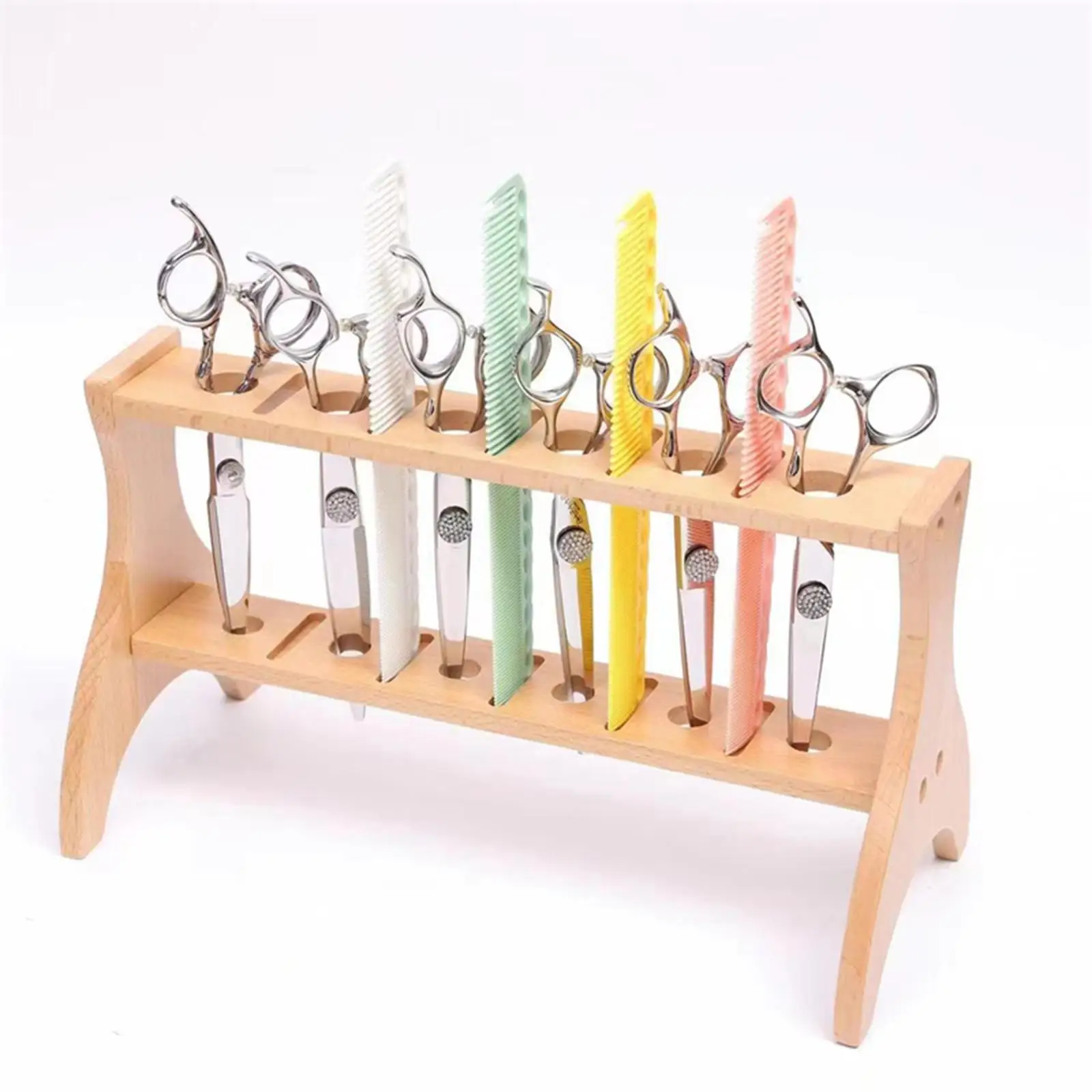 

Wooden Scissors Holder Scissors Container Hair Shear Shelf Rack for Shears