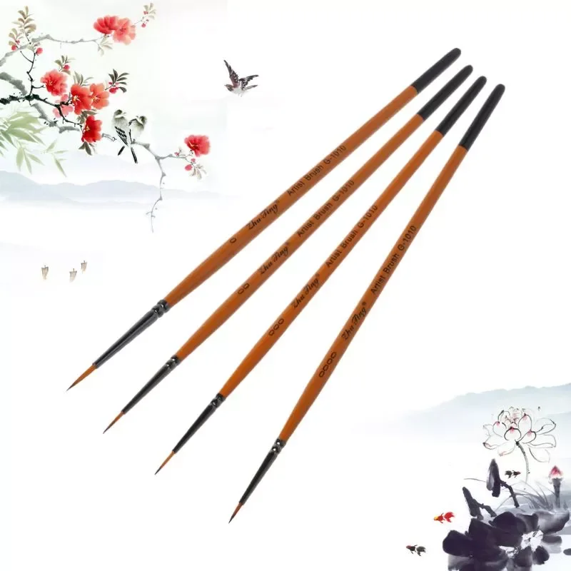 

10pcs/set Fine Hand Detail Painted Thin Hook Line Pen Drawing Point Tip Nylon Brush Acrylic Painting Craft Art Supplies