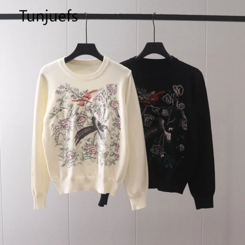 

autumn winter sweater pullovers women sweaters animals embroideried long sleeve blouse jersey knitwears woolen y2k korea clothes