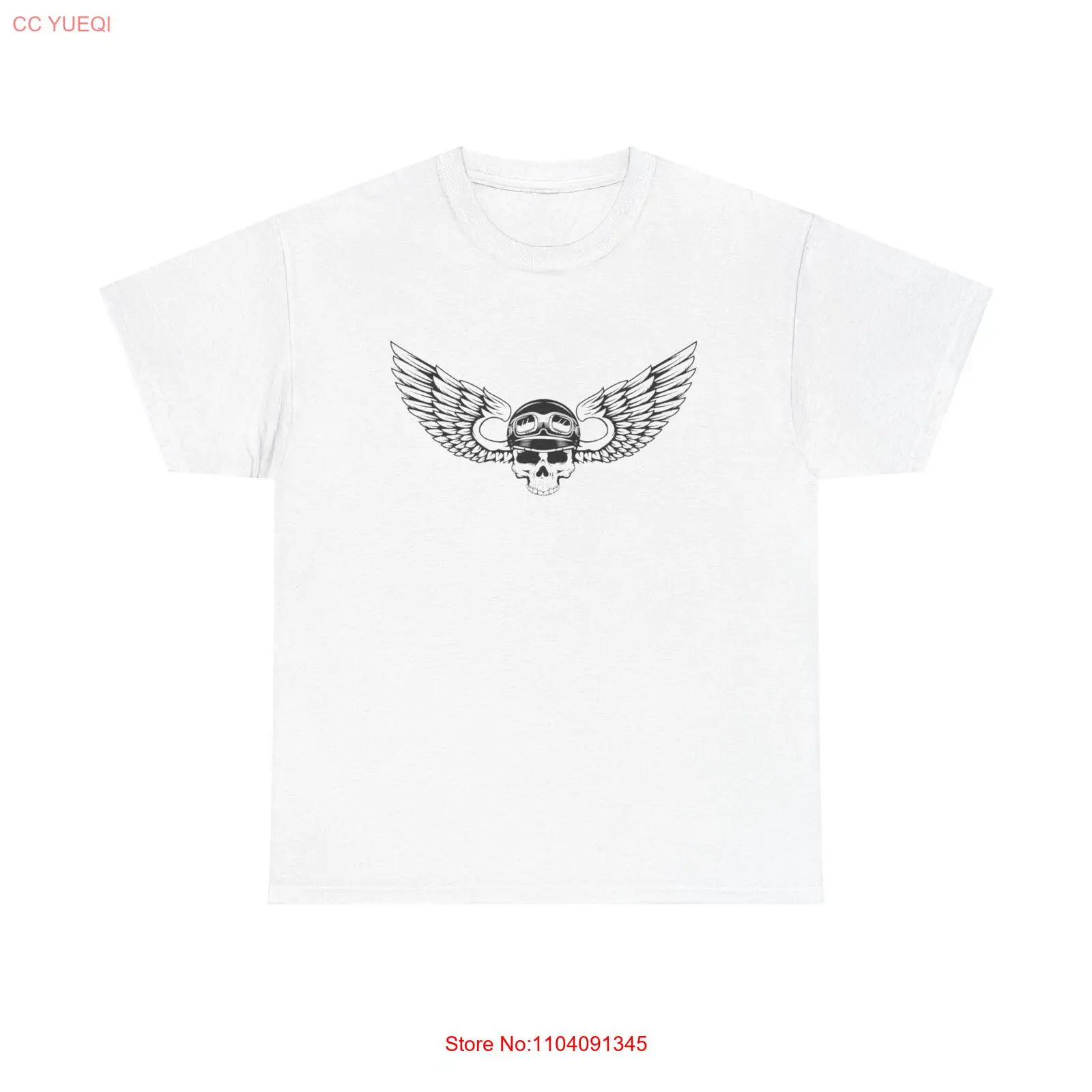 Футболка Born to Fly - байкерский мотоциклетный шлем с крыльями черепа винтажный Freedom