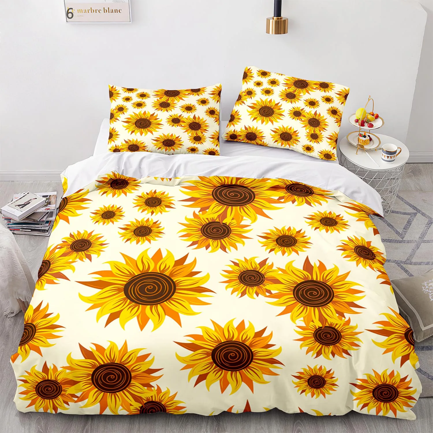 

Single Twin Full Queen King Size Sunflower Bed Set Flower Aldult Kid Sunflower Bedding Set Bedroom постельное бельё Anime 007