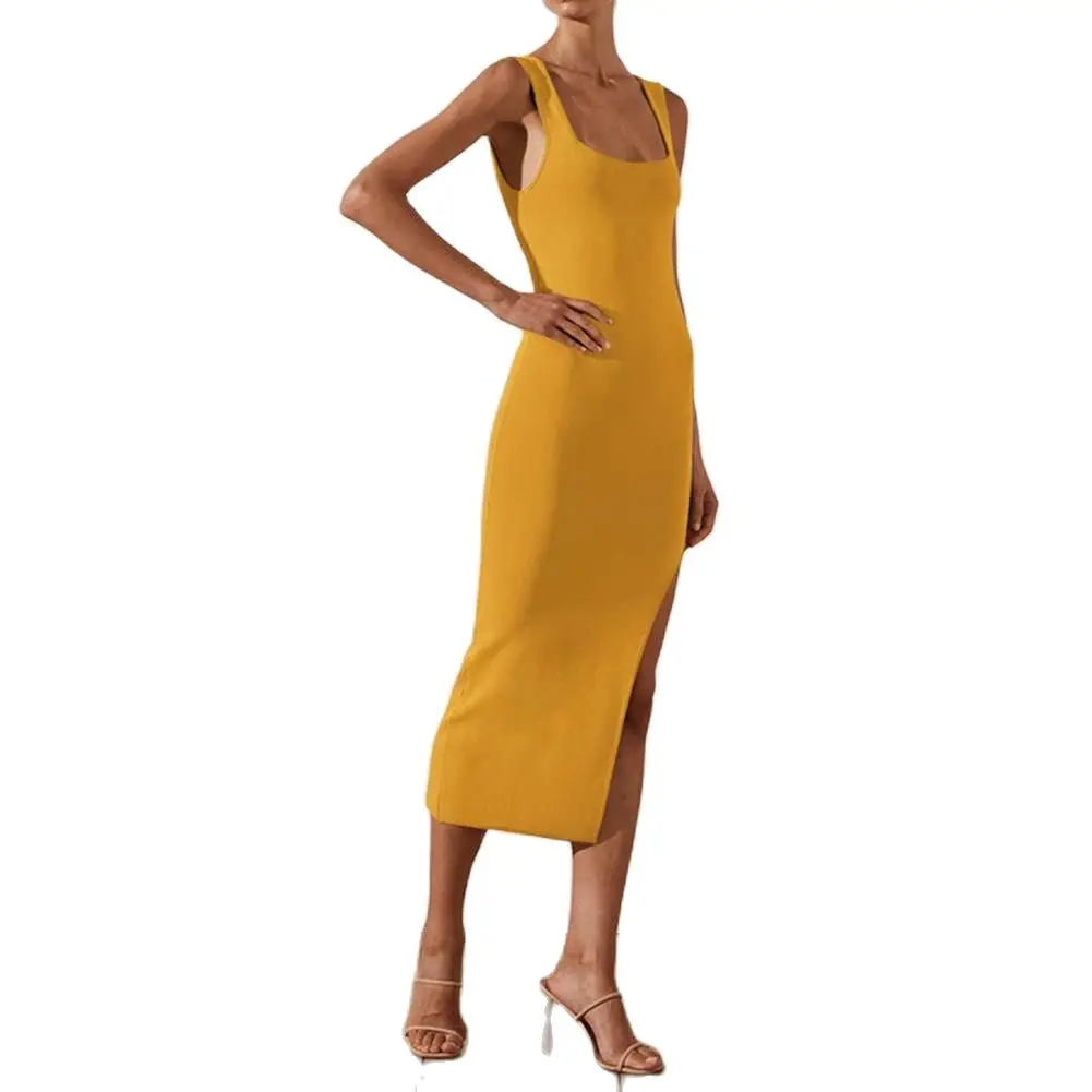 

Terrific Women Dress Solid Colors Eye-catching Summer Dress Sexy Summer Dress
