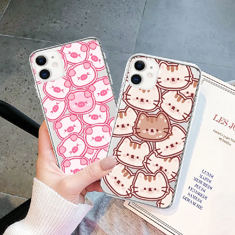 Чехол для телефона с милым мультяшным портретом iPhone 11 12 13 Pro Max X XS XR 7 8 Plus SE2020 мягкий