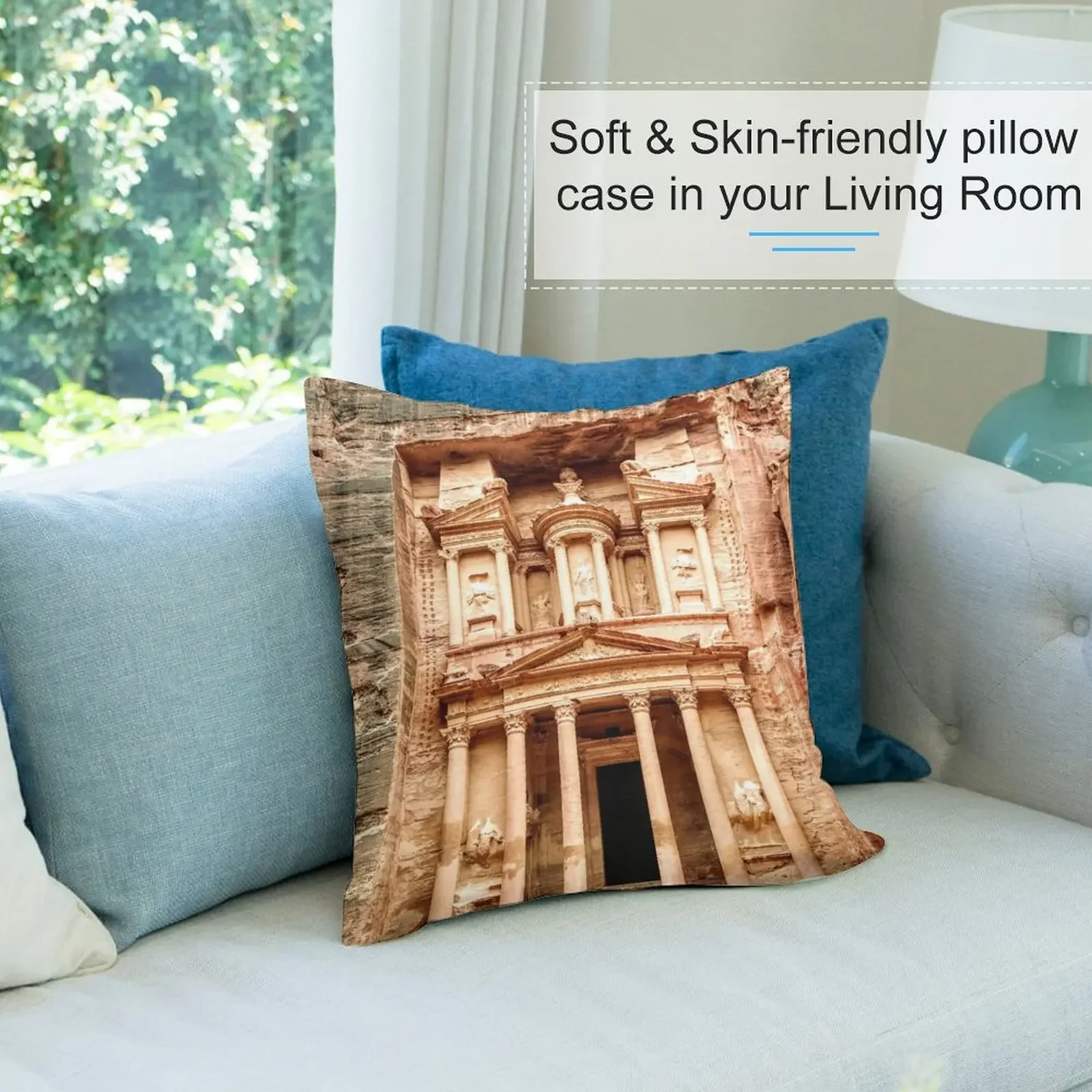 Чехол для подушки Al Khazneh (The Treasury) at Petra рождественская подушка дома кровати