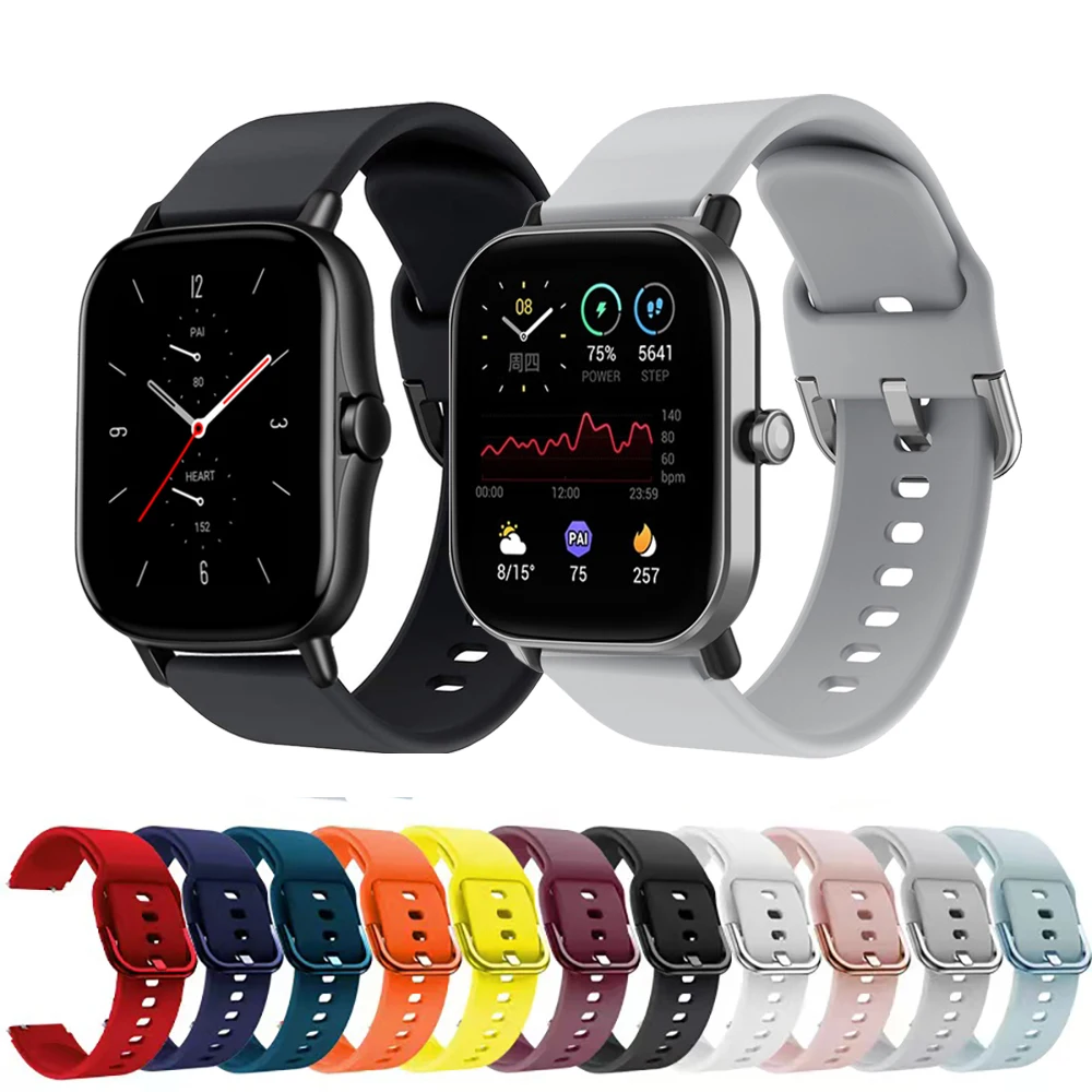 

Ремешок силиконовый для часов Amazfit GTS 2 Mini 2 2E, спортивный браслет для Amazfit Bip S Lite/Bip U Pro/Realme, 20 мм