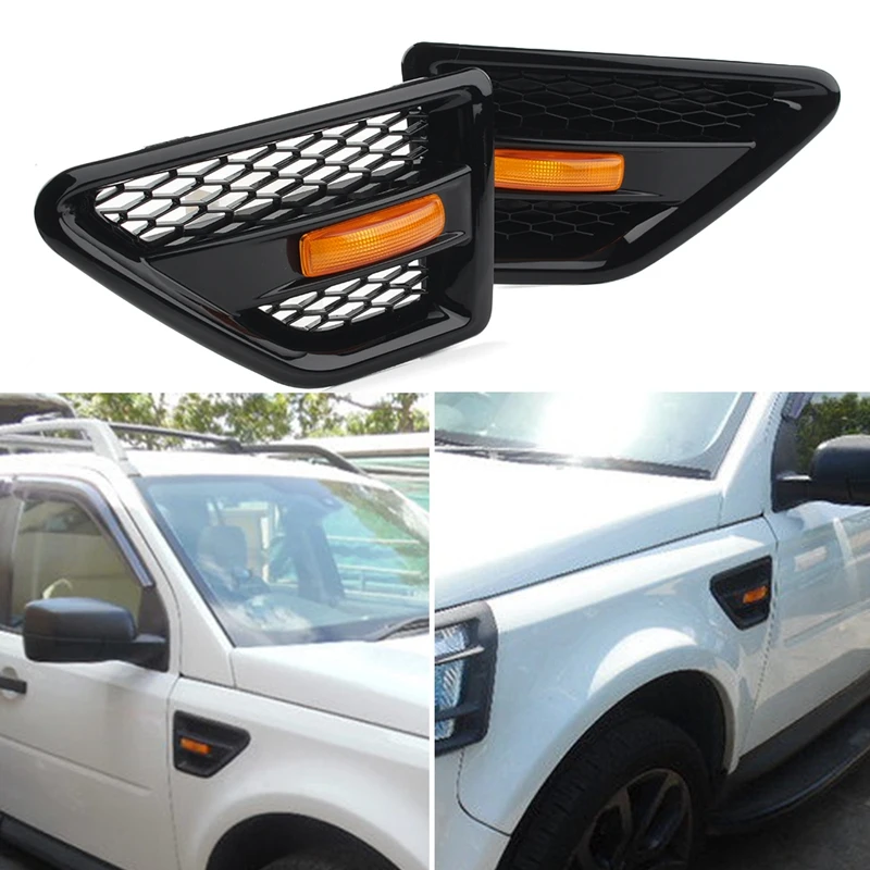

Door Side Vent Mesh Grille with Side Marker Light for Land Rover Freelander 2 LR2 2006-2016
