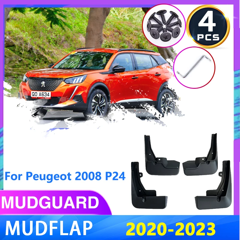 

for Peugeot 2008 P24 2020 2021 2022 2023 Auto Front Rear Mudguards Fender Mudflap Mud Flaps Splash Guard Car Accessories 4PCS