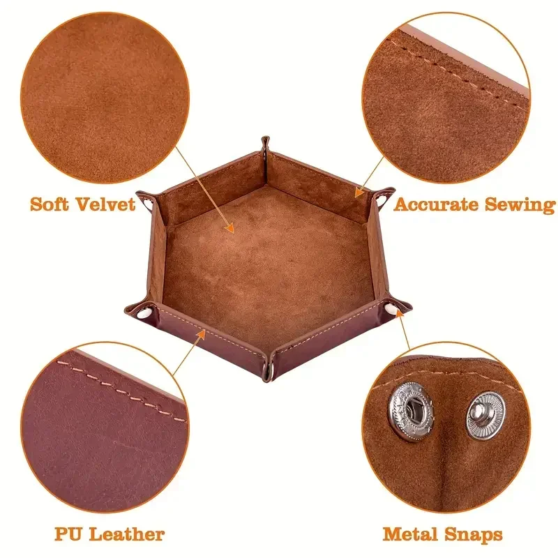 Вращающийся Складной Шестиугольный Поднос Для Игральных Костей С Подставкой