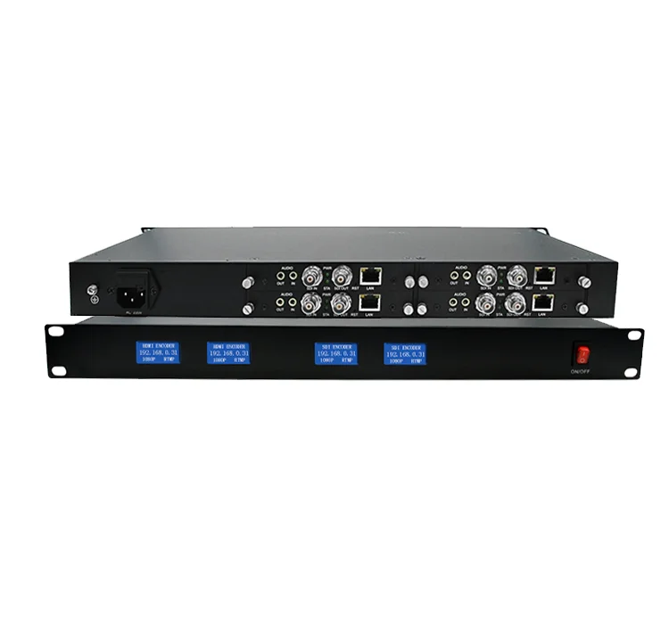 H.265 1-4-канальный видеокодер sdi 1RU для прямой трансляции IPTV