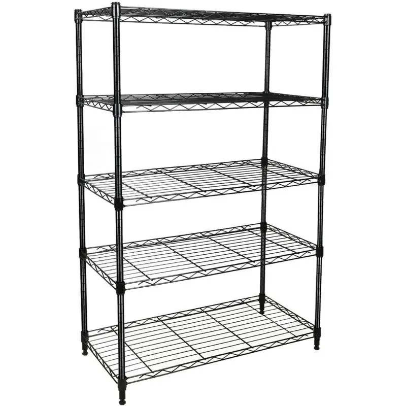 

5-Tier Storage Wire Shelf, Adjustable Height Shelving Unit Display Rack for Laundry Bathroom Kitchen 29" D x 14"W x 61" H(5-Tier