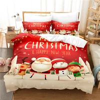 happy christmas bedding set duvet cover set 3d bedding digital printing bed linen queen size bedding set fashion design