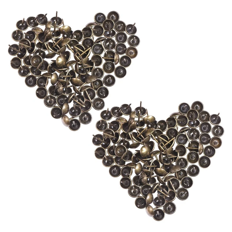 

Promotion! Upholstery Tacks Antique Brass Furniture Nails Pins, 11X17 Mm, 240Pcs