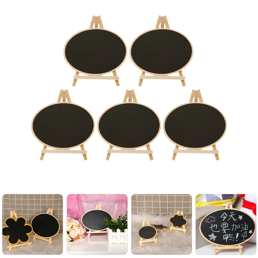 

5Pcs Wood Memo Chalkboard Bar Desktop Message Board Price Sign Chalkboard Small Blackboard Decor