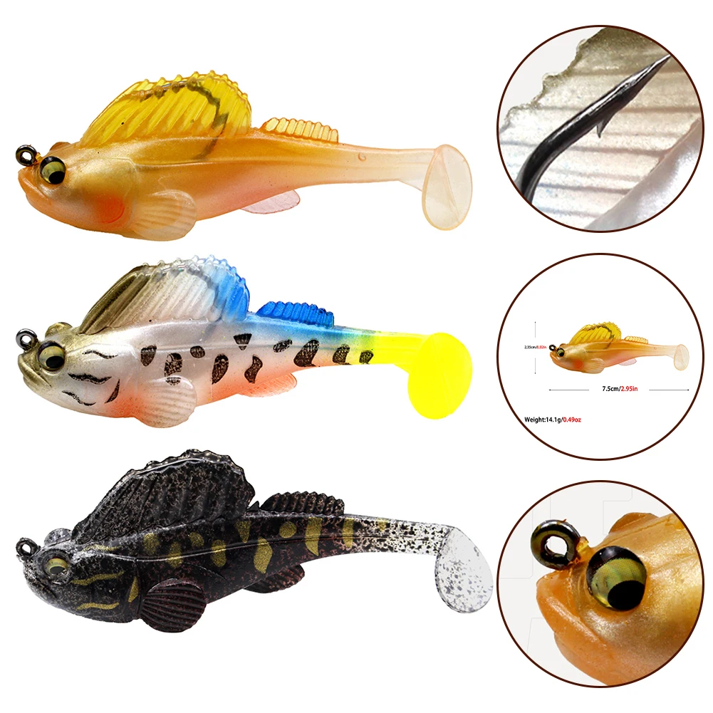 Przynęta wędkarska z miękkim ciałem 14g ogonem do połowu okoni w ciemnej wody Megabass Brand Paddle Tail Bait na karpia