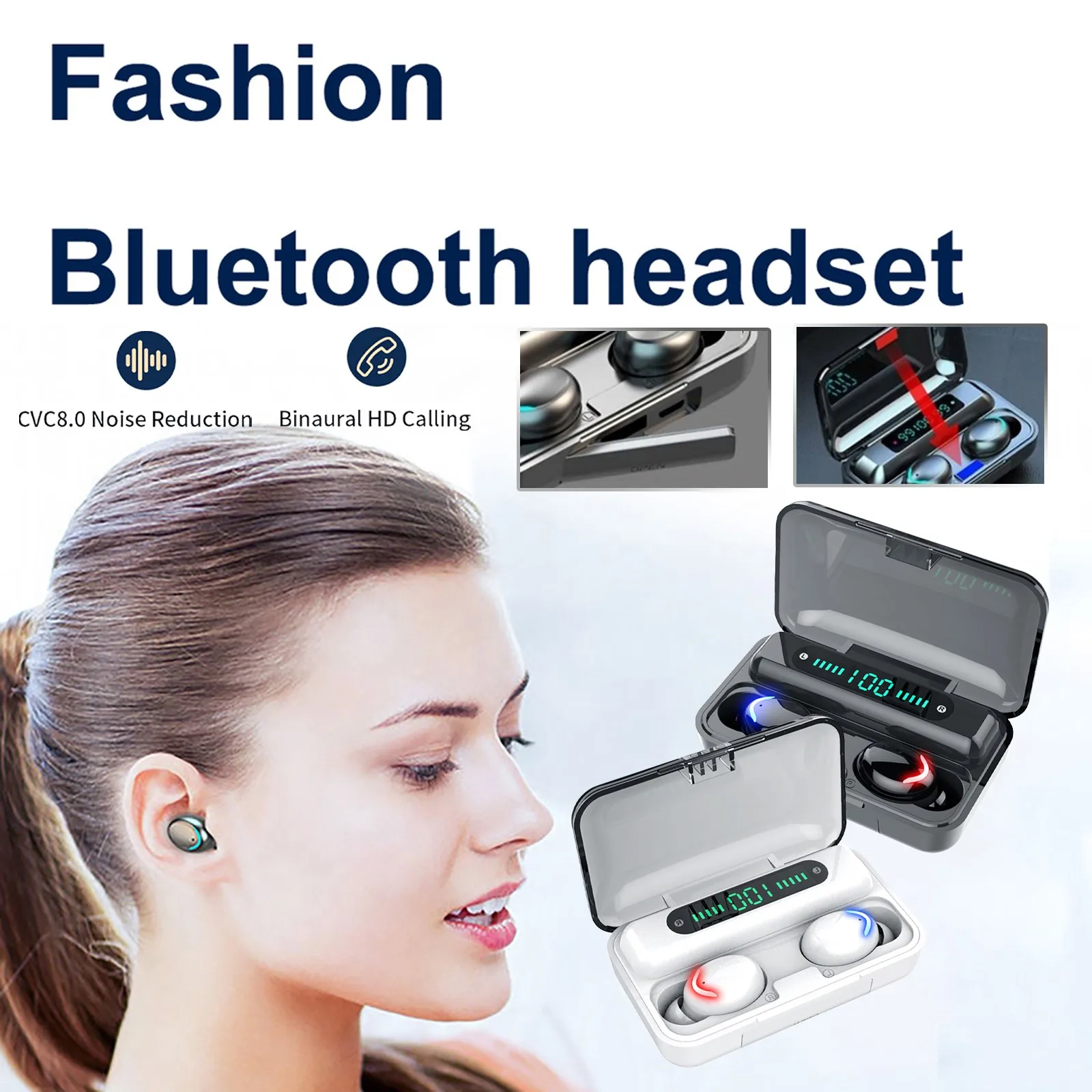

F9-36 Mini TWS Earbuds 1200mAh Charging Box Wireless Earphones Stereo Sound Sports Headphone Headsets With Microphone