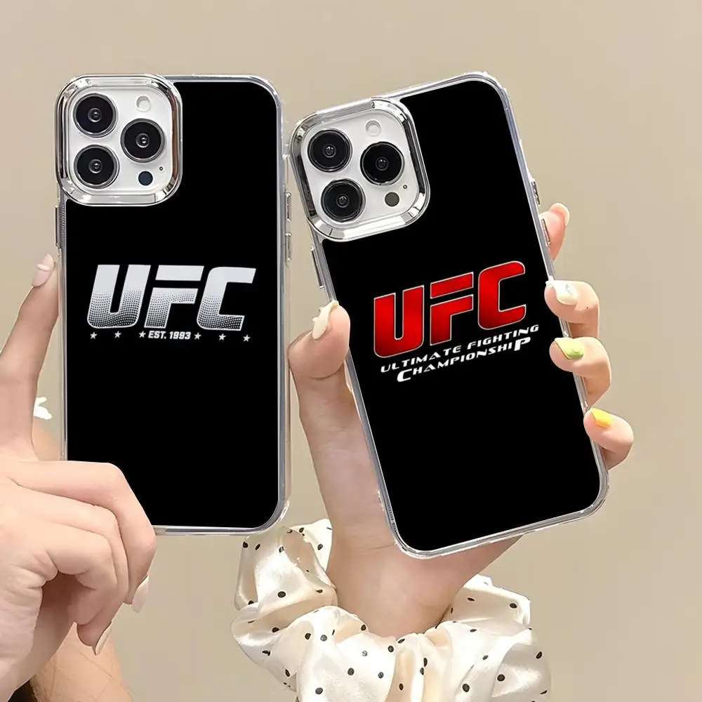 Фото Чехол для телефона с логотипом UFC для iPhone 17 Air 16 15 14 13 12 11 Pro Pro Max Plus, прозрачный, мягкий №1