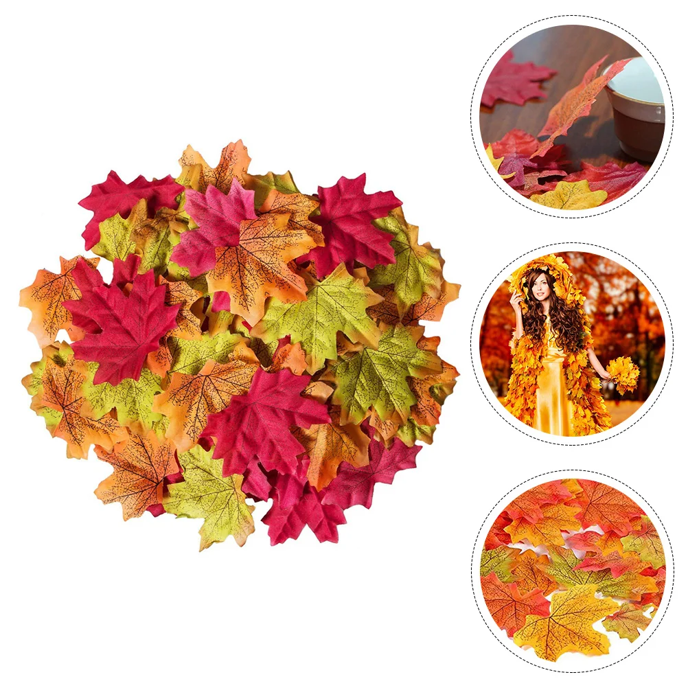 

Leaves Maple Leaf Autumn Fake Thanksgiving Party Fall Faux Decor Crafts Decoration Ornament Decorationsartificial Silk Cloth