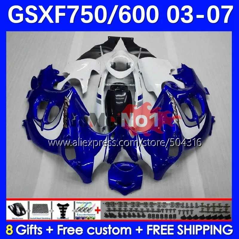 

Body For KATANA GSXF 600 750 C GSXF600 13No.48 GSX600F GSXF750 03 05 06 07 GSX750F 2003 2004 2005 2006 2007 Fairing blue white