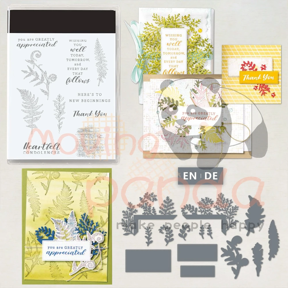 

MP856 Leaves And Floral Spring Wishes Clear Stamps Cutting Dies DIY Scrapbooking Silicone Stamps Metal Dies For Card Craft Decor