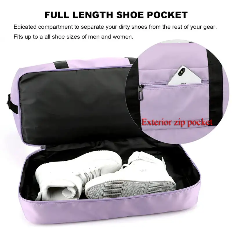 Handy Stylish Pink Sports Weekender Overnight Duffel Bag, Comes with Gym Bag & Shoes Compartment for Traveling, Yoga, and School