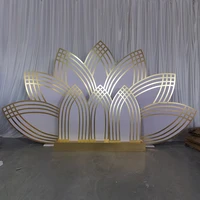 stunning design flower shape acrylic gold wedding event stage backdrop design