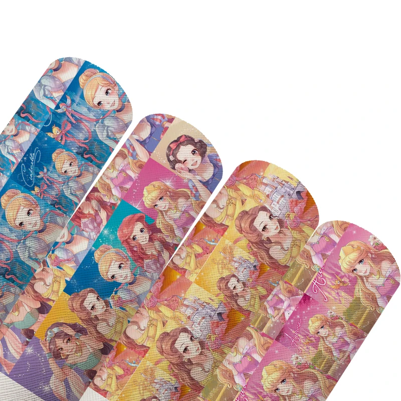 

Рулон искусственной кожи для принцессы с мультяшным принтом 20*134 см, сумка «сделай сам» и бант, материал QA761