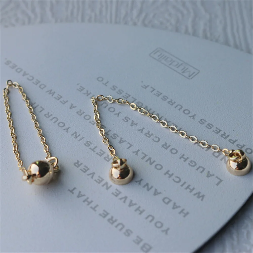 

14K gold plated anti-drop magnet buckle round diy pearl Necklace with end safety clasp bracelet buckle