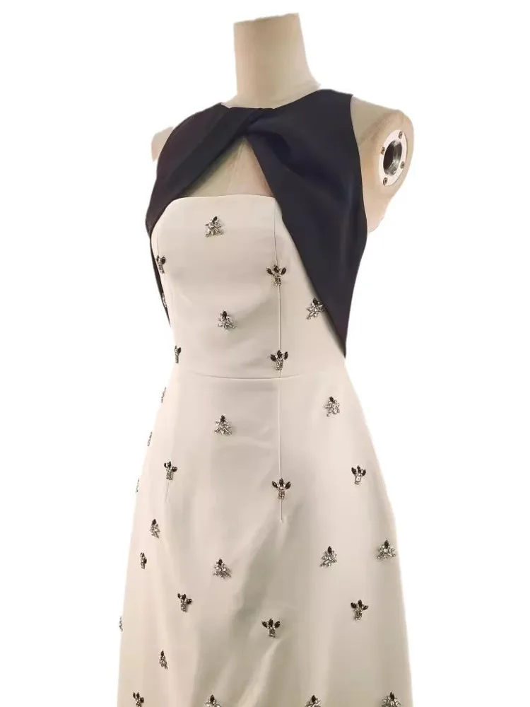 Женское вечернее платье с вышивкой DEAT облегающее ажурное контрастных цветов