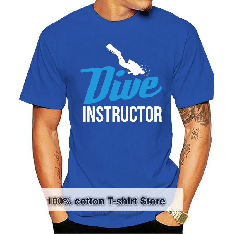 

2018 Fashion casual streetwear PADI Dive Instructor Letter T Shirt men Casual White T-shirt Custom