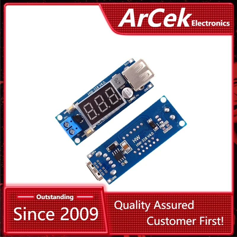 

DC-DC Step Down Module Two-wire Voltmeter 5 V USB Charger or Power Supply Input 4.5V-40V Output 5V/2A