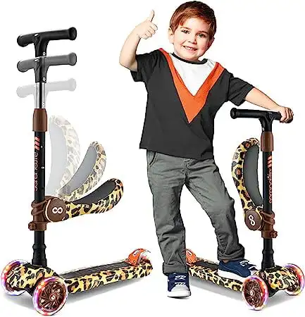 

Колесный Регулируемый скутер для детей-2 в 1 сидячий/стоячий игрушечный скутер для малышей M складной ות ח