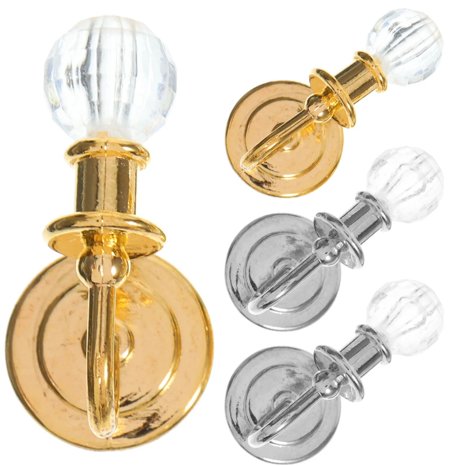 

2 Pairs Metal Mini House Crystal Table Lamp Lamp Miniature Model Delicate Alloy Ornament Scene Accessories Bedside