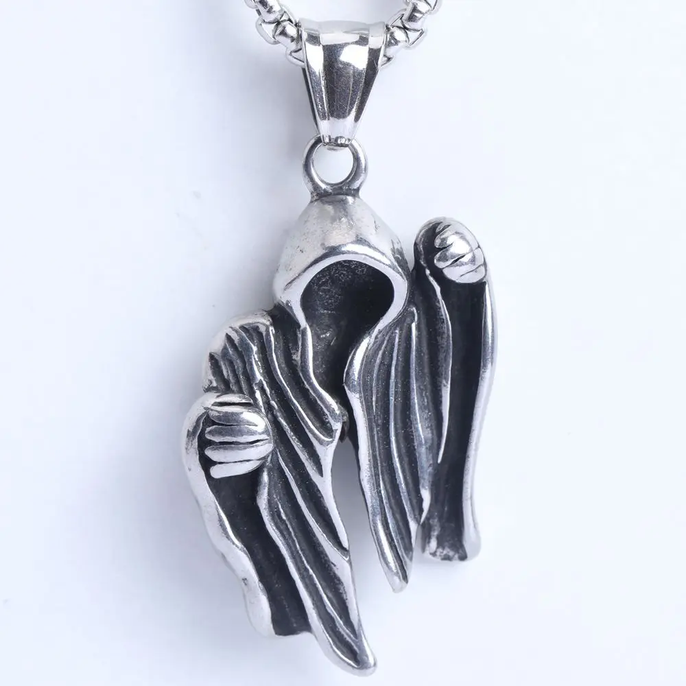 

Punk Ghost Skeleton Stainless Steel Necklace Men Fashion Gothic Hip Hop Pendant Necklaces Jewelry Best Friend Jewelry Gift