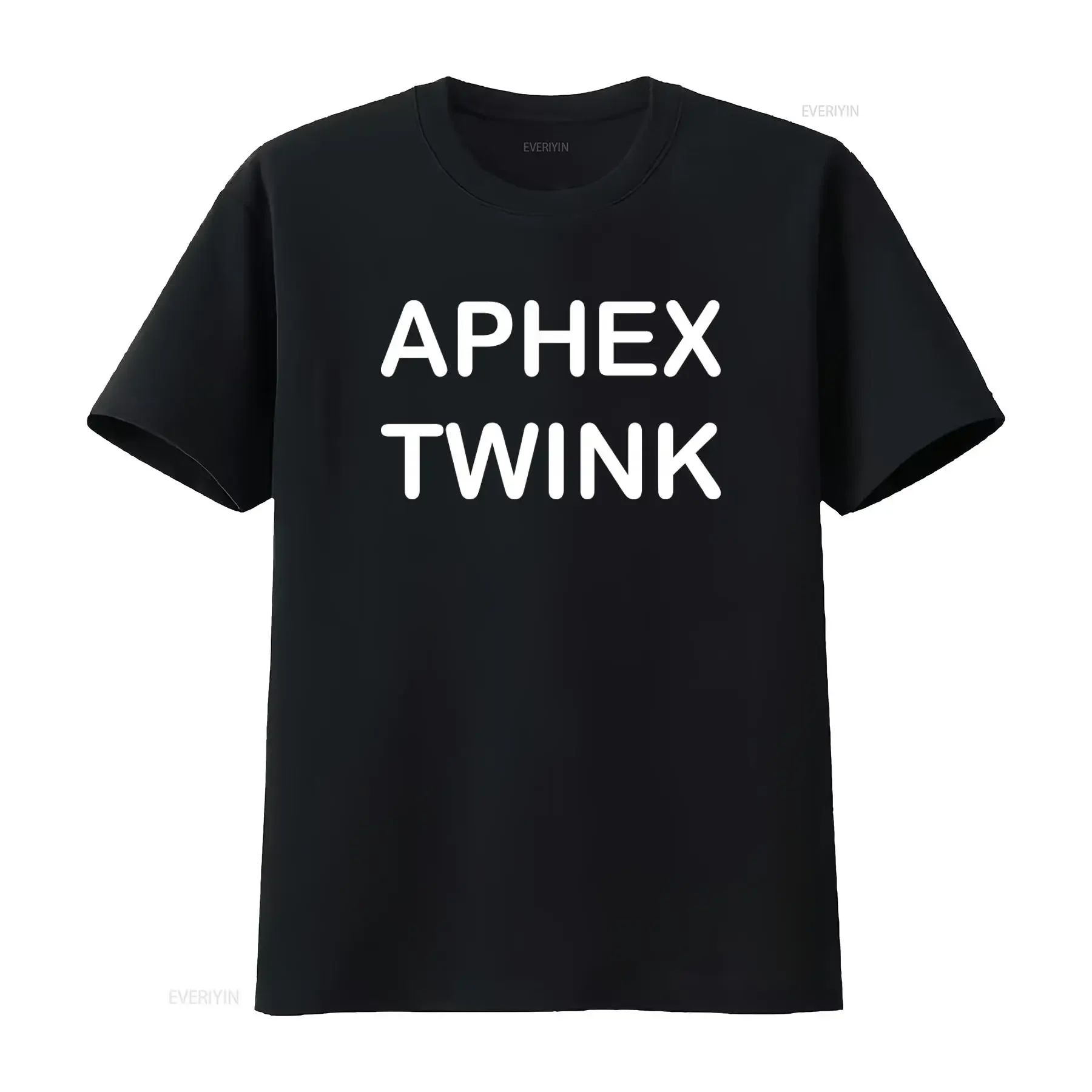 Фото Футболка Aphex Twink Twin Y2K с забавным мемом и шуткой, из плотного хлопка, винтажная, с эффектом потертости, с графическим принтом, эластичная, дышащая, универсальная, повседневная №1