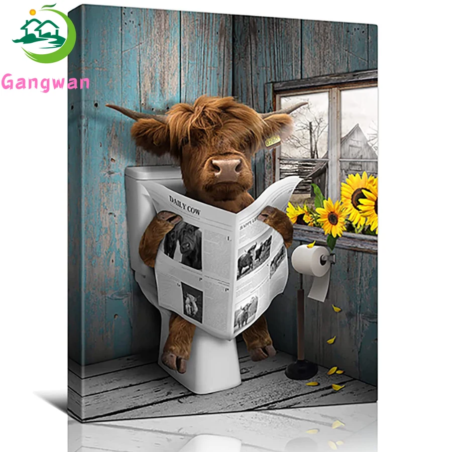 Горная корова декоративная алмазная живопись для ванной комнаты вышивка