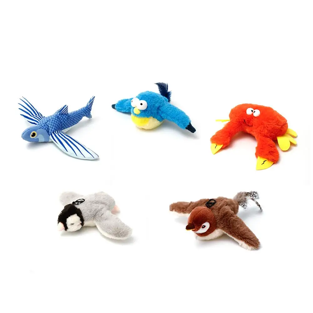 

Pet Cat Dog Electric Plush Toys Usb Rechargeable Touch Activated Flapping Wings Catnip Toys For Kitten Exercise
