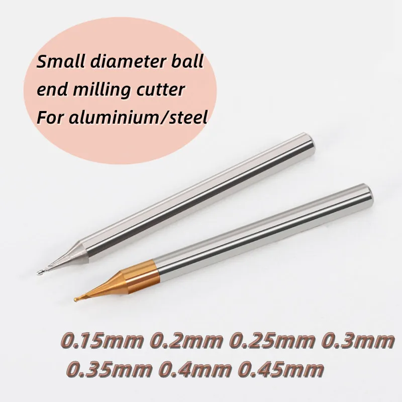 

HRC60 Small Tungsten Steel Coating Tool CNC Machining Small Diameter Endmill Ball Nose End Mills for Steel and Aluminum