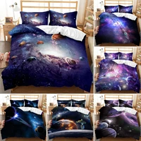 galaxy outer space kids duvet cover kingqueen sizesky space theme bedding setplanet universe pattern soft queen cover