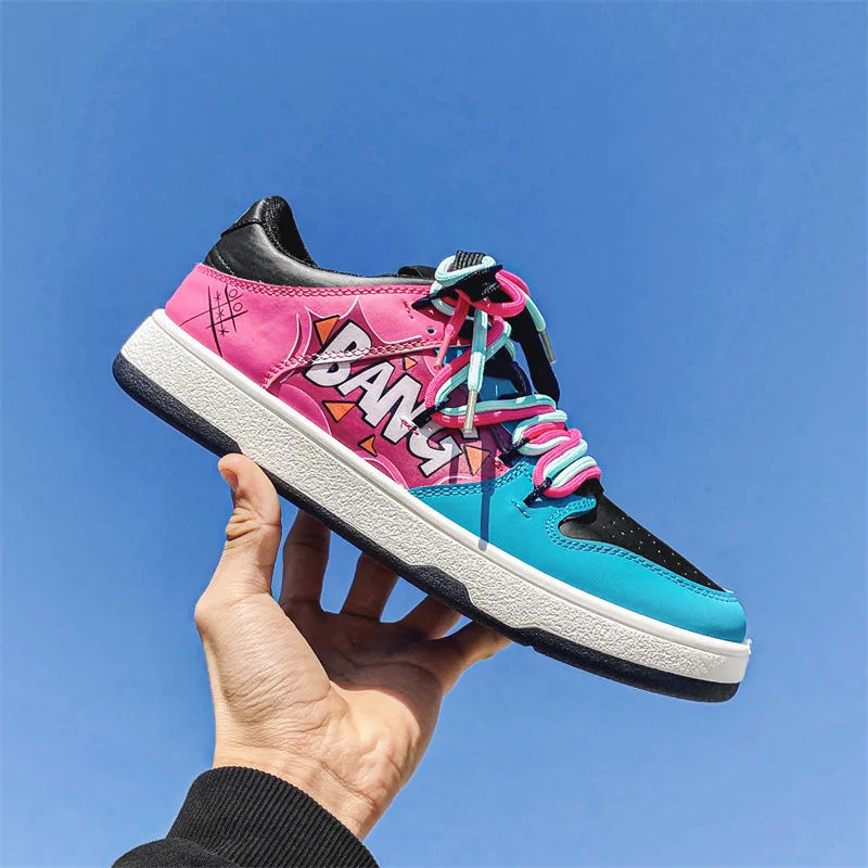 

Мужские кроссовки с низким вырезом Граффити, плоская подошва, модные повседневные туфли для скейтборда, роскошные дизайнерские лоферы