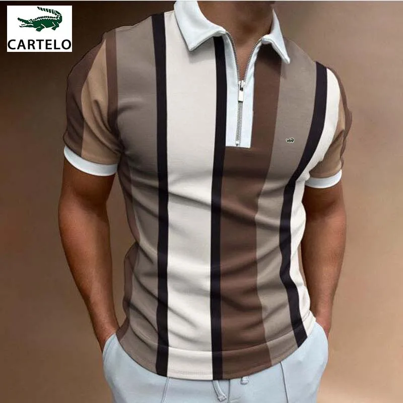 

Мужская Летняя распродажа, Новая повседневная рубашка-поло с коротким рукавом, свободная Спортивная модная Высококачественная футболка с отложным воротником