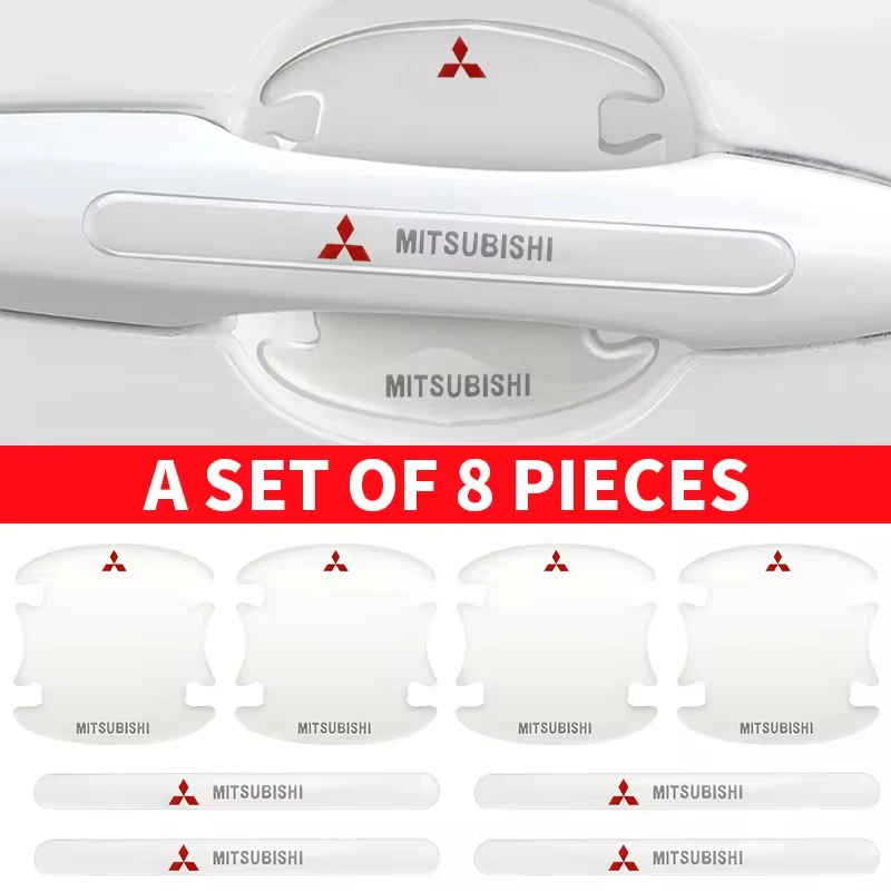 

Прозрачная защитная пленка для ручки двери автомобиля, 4/8 шт., наклейка против царапин для Mitsubishi Outlander Lancer ASX EVO Pajero L200