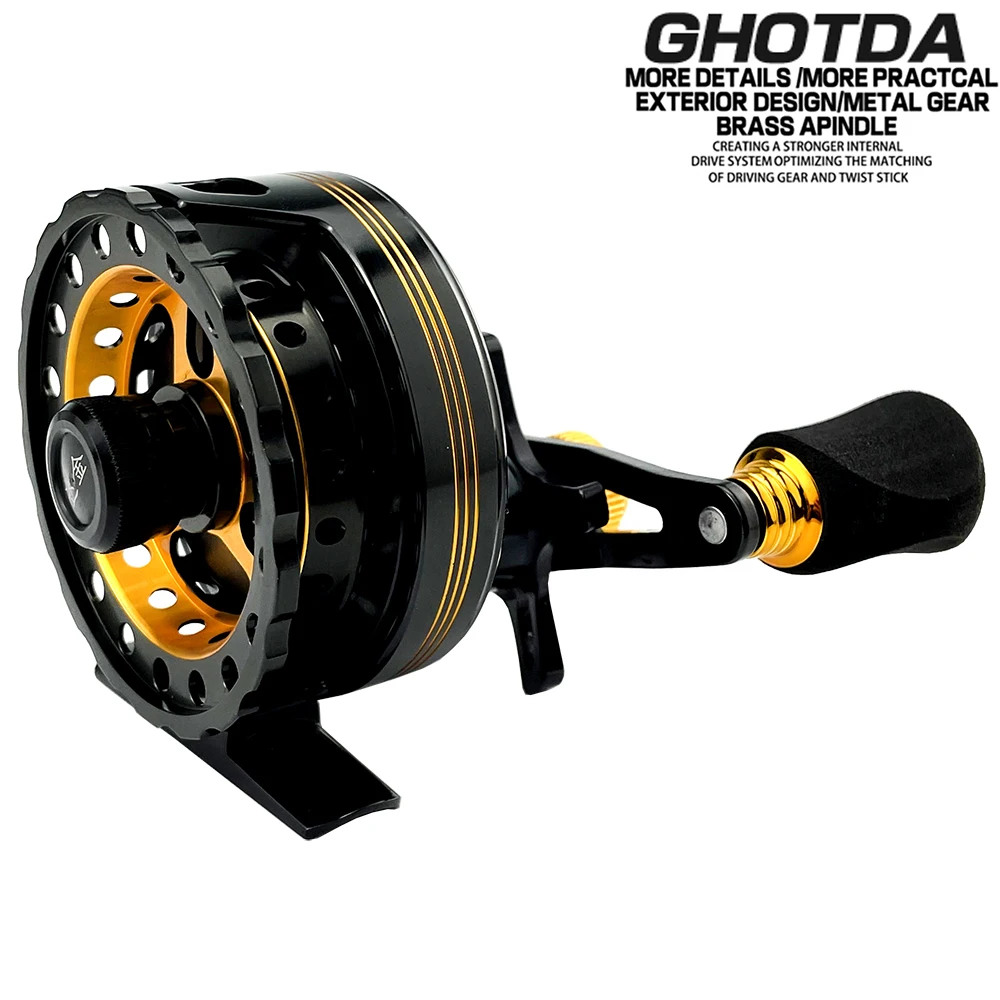 GHOTDA Winter Shrimp Fishing Rods Wheel Ice Rod Fishing Reels Spinning Wheel Sea Fishing Tools Baitcasting Reel Fish Accessories