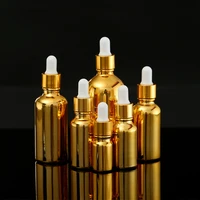 50pcs 5 100ml dropper bottles gold pipette bottle glass essential oil bottle refillable vial for massage aromatherapy perfume