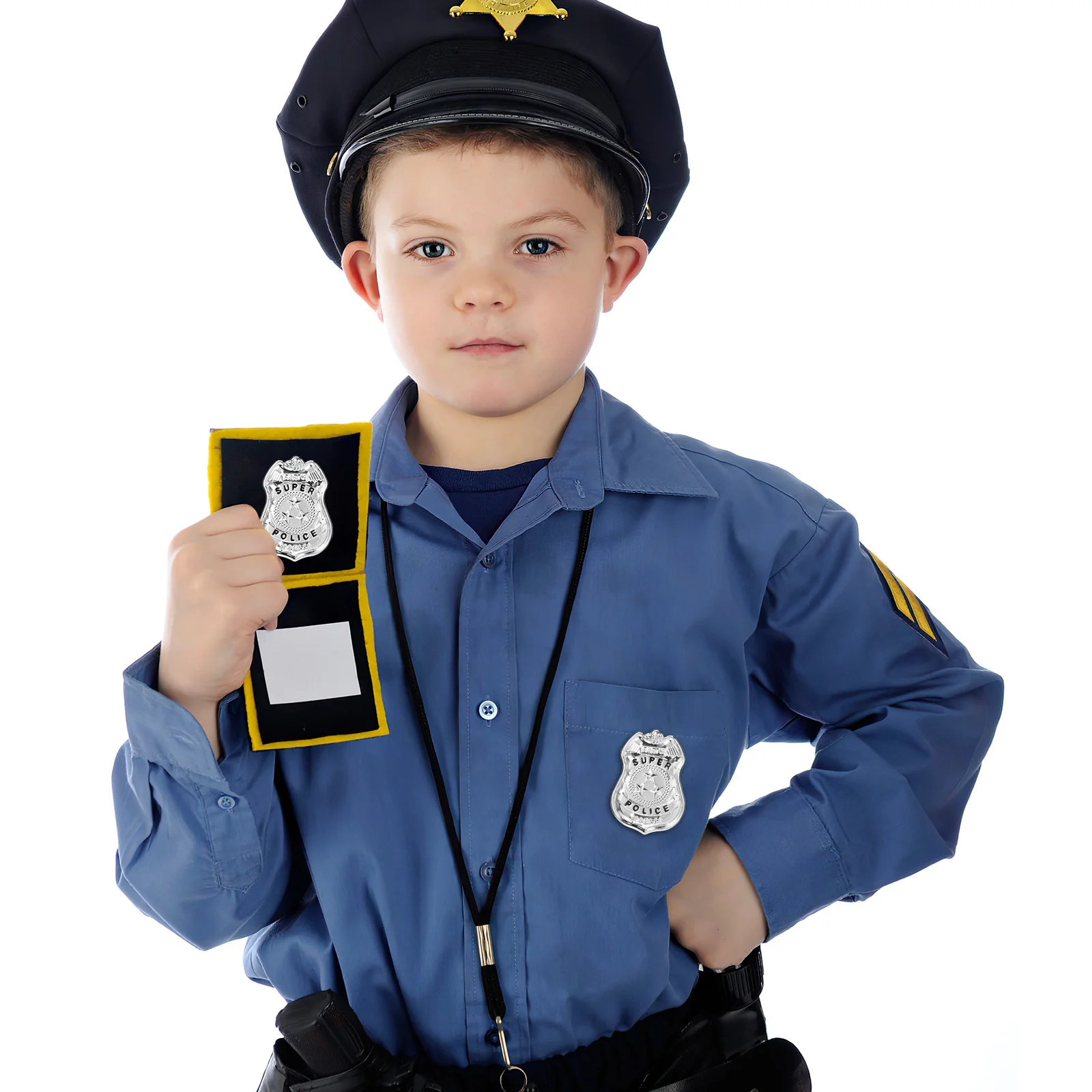Cosplay Badge for Boys Police Halloween Costumes Prop Patch Ornament Silver Iron Miss Toys