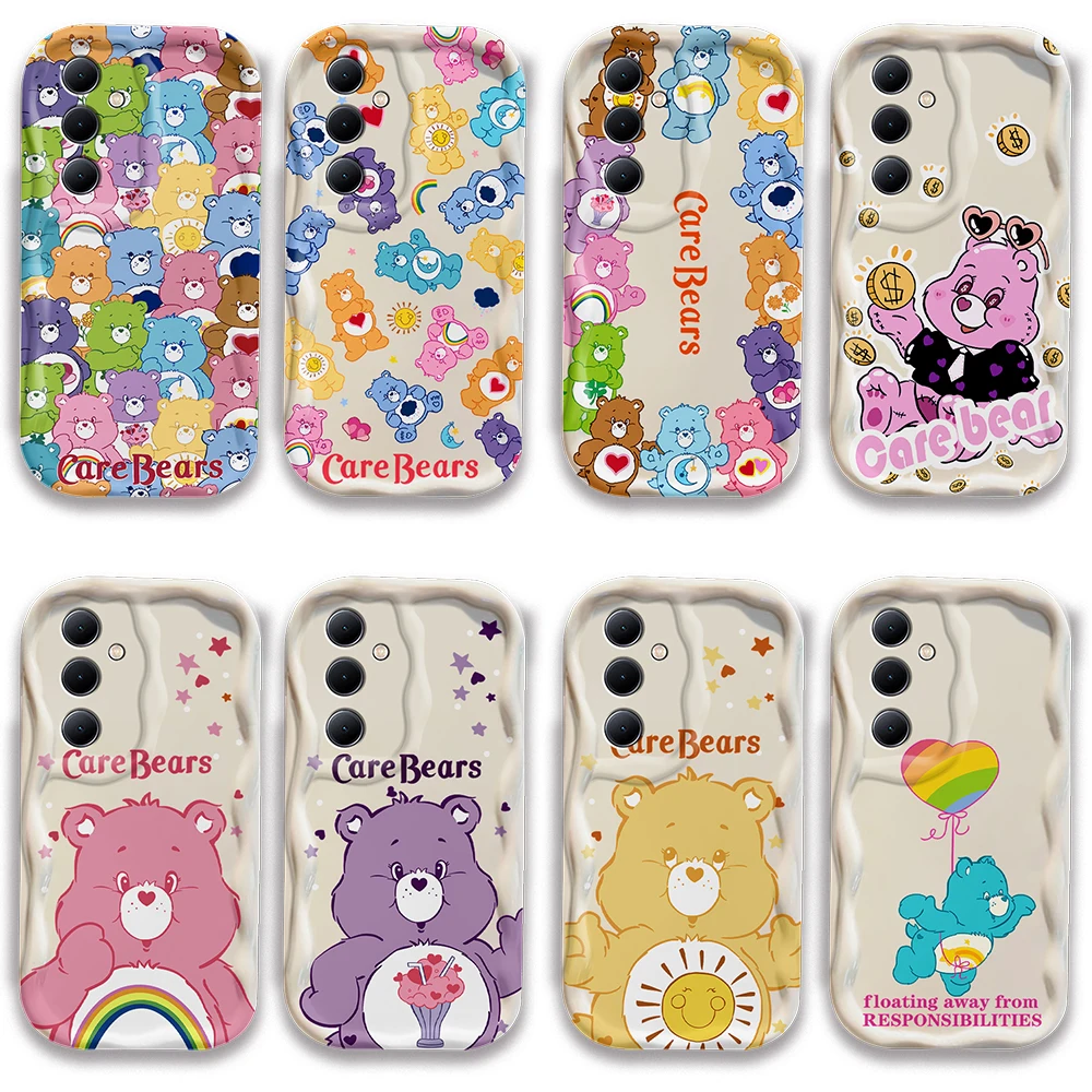 Милый чехол C-Cares с мультяшными медведями и объемными волнами для OPPO Realme 12 11 10 9 8 7i 6